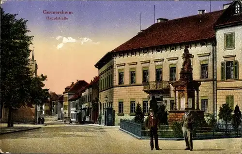Ak Germersheim am Rhein, Hauptstraße, Denkmal