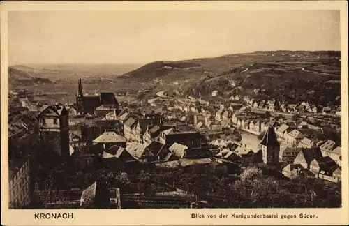 Ak Kronach im Frankenwald Bayern, Blick von der Kunigundenbastei gegen Süden