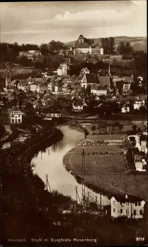 Ak Kronach in Oberfranken, Panorama, Burgfeste Rosenberg