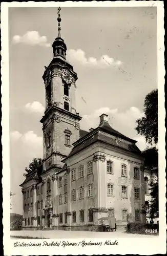 Ak Birnau Uhldingen Mühlhofen Bodensee, Ansicht der Cistercienser Probstei, Kirche