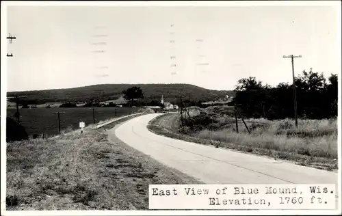 Ak Blue Mounds Wisconsin, East View, Elevation, 1760 ft.