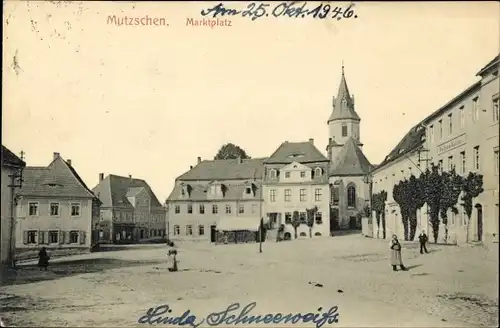 Ak Mutzschen Grimma in Sachsen, Marktplatz, Kirche