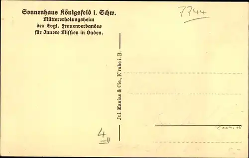 Ak Königsfeld im Schwarzwald, Sonnenhaus im Winter