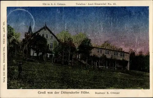 Luna Ak Dittersdorf Amtsberg im Erzgebirge, Gasthaus Dittersdorfer Höhe