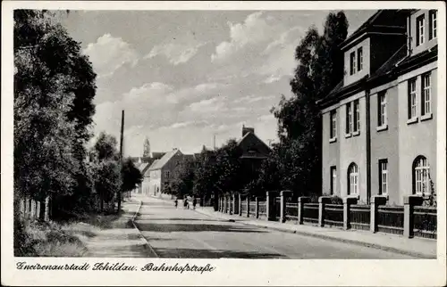 Ak Schildau Belgern Schildau, Bahnhofstraße