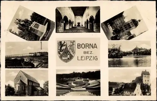 Ak Borna in Sachsen, Stadtansichten, Denkmal, Kirche, Reichstor