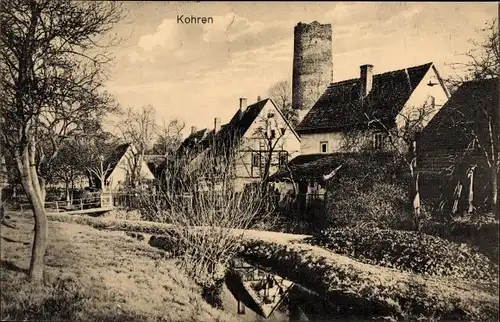 Ak Kohren Sahlis Frohburg Sachsen, Burgturm, Häuseransicht