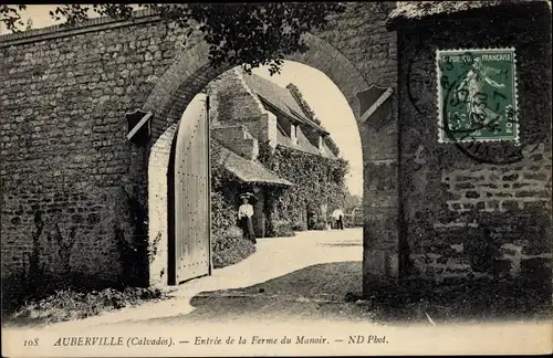 Ak Auberville Calvados, Entree de la Ferme du Manoir