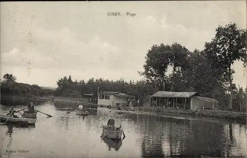 Ak Cirey Meurthe et Moselle, Plage, Ruderboote