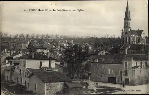 Ak Nerac Lot et Garonne, Le Petit Nerac, Son Eglise