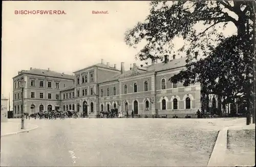 Ak Bischofswerda in Sachsen, Blick auf den Bahnhof