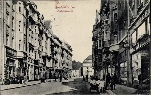 Ak Bautzen in der Oberlausitz, Blick in die Kaiserstraße