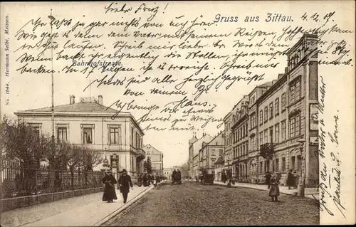 Ak Zittau in Sachsen, Blick in die Bahnhofstraße