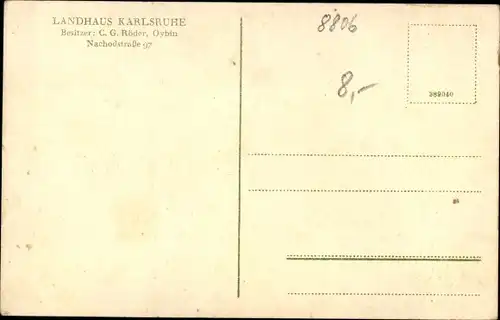 Ak Oybin in der Oberlausitz, Landhaus Karlsruhe, Besitzer C. G. Röder