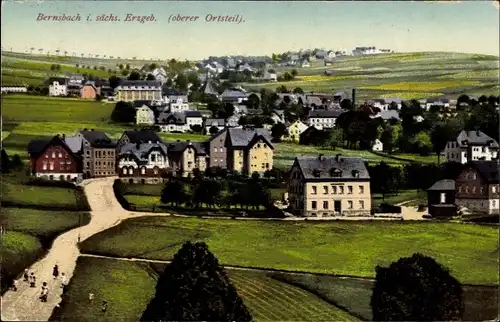 Ak Lauter Bernsbach im Erzgebirge Sachsen, Blick auf den oberen Ortsteil