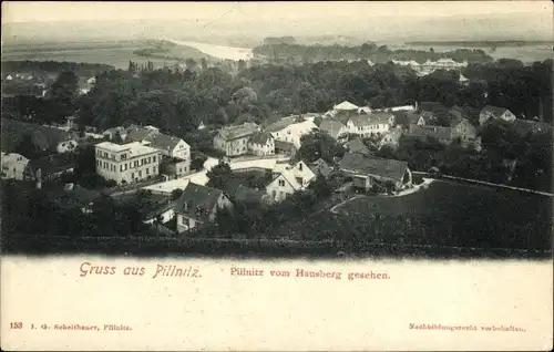 Ak Dresden Pillnitz, Blick auf den Ort vom Hausberg aus