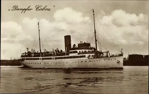 Ak Dampfschiff Cobra, HAPAG Seebäderdienst