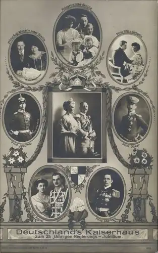 Ak Deutschlands Kaiserhaus unter Wilhelm II., 25 jähriges Regierungsjubiläum