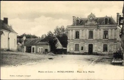 Ak Mouliherne Maine-et-Loire, Place de la Mairie
