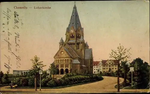 Ak Chemnitz Sachsen, Lutherkirche