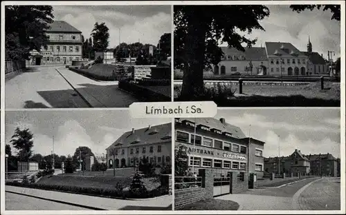 Ak Limbach Oberfrohna in Sachsen, Stadtbank, Ortsansichten