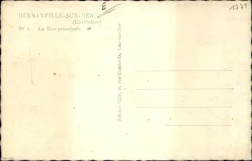 Ak Hermanville sur Mer Calvados, La Rue principale