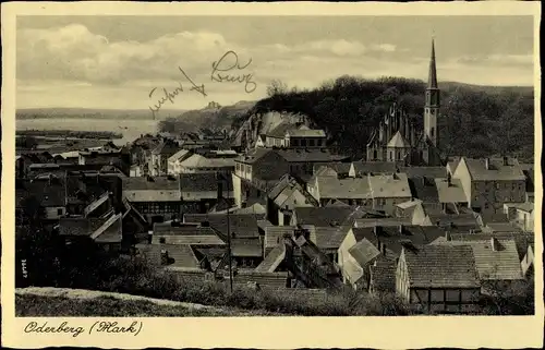 Ak Oderberg in der Mark, Blick auf den Ort, Kirche