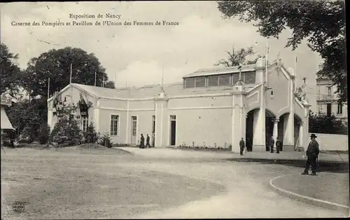 Ak Nancy Meurthe et Moselle, Exposition, Caserne des Pompieres et Pavillon