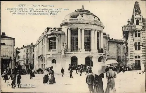 Ak Agen Lot et Garonne, Theatre Ducourneau