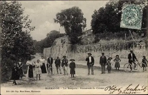 Ak Marmande Lot et Garonne, Les Remparts, Promenade du Chateau