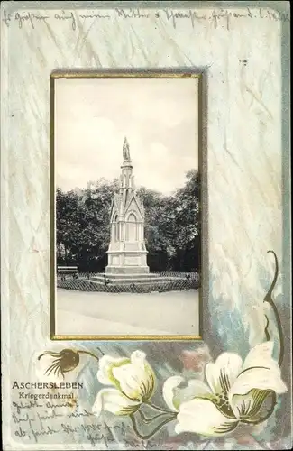 Passepartout Ak Aschersleben im Salzlandkreis, Kriegerdenkmal