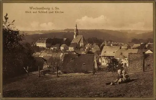 Ak Wechselburg in Sachsen, Schloss und Kirche