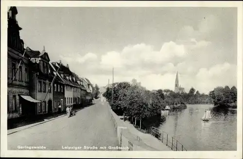 Ak Geringswalde Sachsen, Leipziger Straße, Großteich