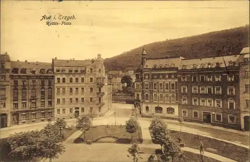 Ak Aue im Erzgebirge Sachsen, Wettinplatz