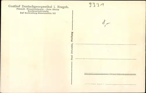 Ak Deutschgeorgenthal Neuhausen im Erzgebirge, Gasthof