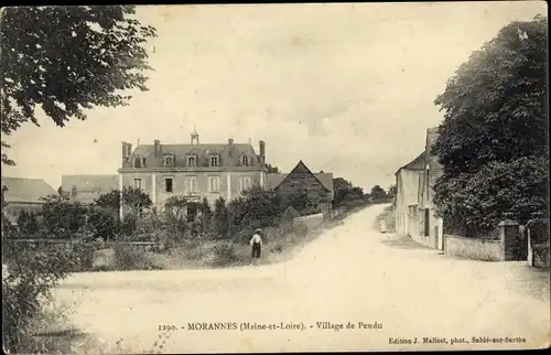 Ak Morannes Maine et Loire, Village de Pendu