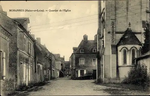 Ak Morannes Maine et Loire, Quartier de l'Eglise