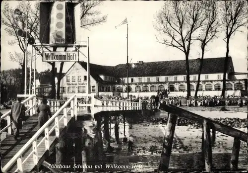Ak Schulau Wedel im Kreis Pinneberg, Fährhaus Schulau, Willkommhöft