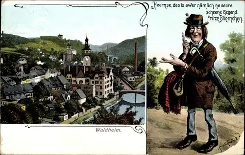 Ak Waldheim in Sachsen, Teilansicht, Fritze Bliemchen