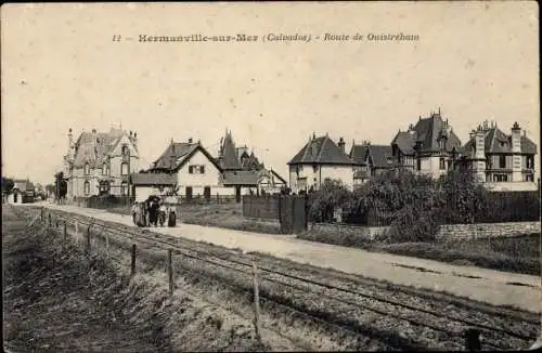 Ak Hermanville sur Mer Calvados, Route de Ouistreham