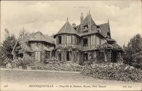 Ak Hennequeville Calvados, Propriete de Madame Rejane, Petit Manoir