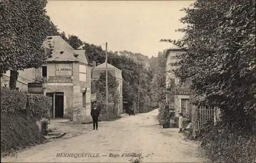 Ak Hennequeville Calvados, Route d'Honfleur