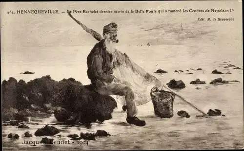 Ak Hennequeville Calvados, Le Père Bachelet dernier marin de la Belle Poule