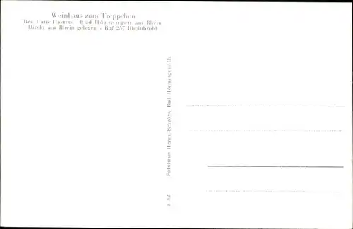 Ak Bad Hönningen im Kreis Neuwied, Weinhaus zum Treppchen, Hans Thomas