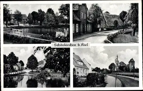 Ak Schönkirchen in Holstein, Straßenpartien, Wasseransicht