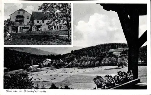 Ak Vielbrunn Michelstadt im Odenwald, Gasthof und Pension Joh. Stier, Blick von Bremhof Terrasse