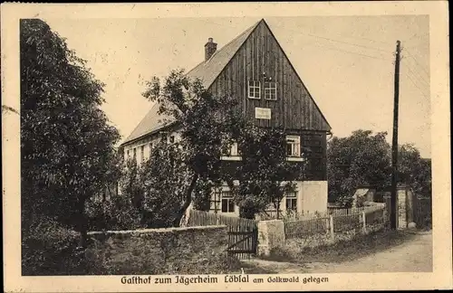 Ak Löbsal Diera Zehren Sachsen, Gasthof zum Jägerheim am Golkwald