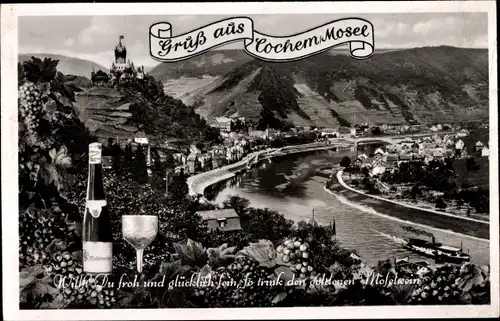 Ak Cochem an der Mosel, Moselwein