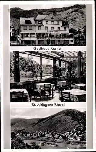 Ak Sankt Aldegund an der Mosel, Gasthaus Korneli, Panorama