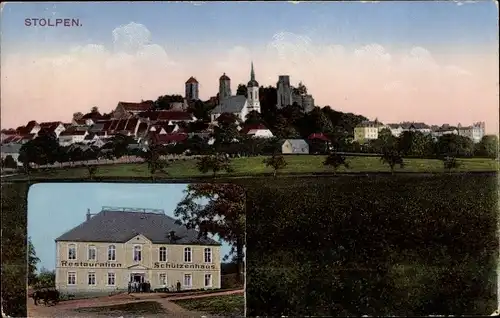 Ak Stolpen in Sachsen, Restaurant Schützenhaus, Panorama